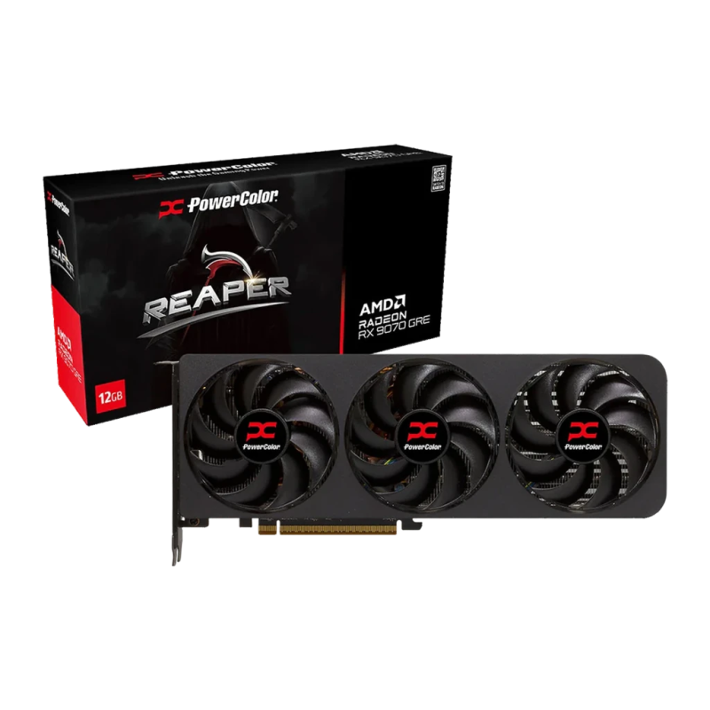 PowerColor Radeon RX 9070 GRE Reaper 12GB GDDR6 3 ventilateurs HDMI 2.1 3 DisplayPort Carte graphique