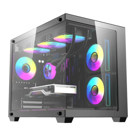 Darkflash B275 PRO Verre Trempé 270° M-ATX/ITX Noir 6 ventilateurs Boîtier PC