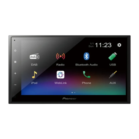 Pioneer Noir 6,8 pouces Tactile DMH-A340DAB Bluetooth Autoradio