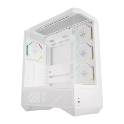 Darkflash DY460 3 Panneaux Verre Trempé 330° ATX Blanc 4 ventilateurs Boîtier PC