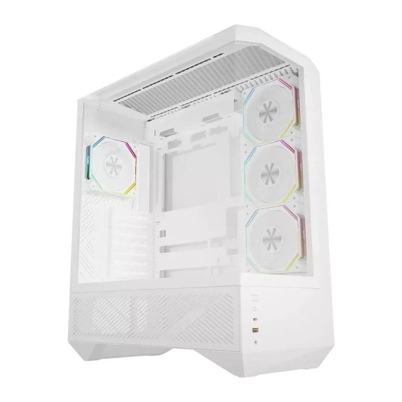 Darkflash DY460 3 Panneaux Verre Trempé 330° ATX Blanc 4 ventilateurs Boîtier PC