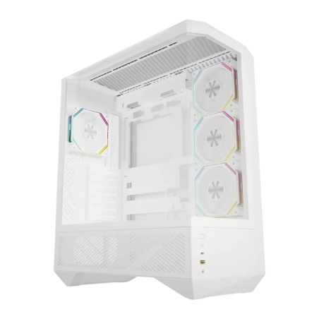Darkflash DY460 3 Panneaux Verre Trempé 330° ATX Blanc 4 ventilateurs Boîtier PC