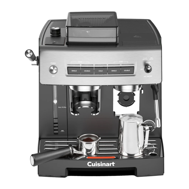 Cuisinart 2,2L Moulin intégré 16 positions Noir/Argent EM640E 20 bars buse vapeur Machine Espresso