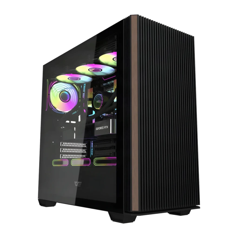 Darkflash Verre Trempé ATX/M-ATX/ITX Noir DS900WS Midi Tower 4 ventilateurs Boîtier PC