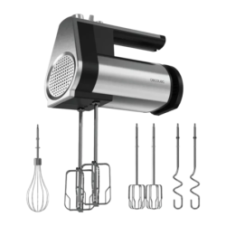Cecotec PowerTwist 500 Full Steel 500W Noir 5 vitesses acier inoxydable Batteur électrique