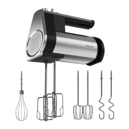 Cecotec PowerTwist 500 Full Steel 500W Noir 5 vitesses acier inoxydable Batteur électrique