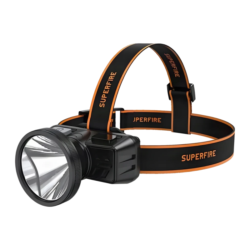 Superfire HL51 Orange USB 160 lumens 300 m 1200mAh IP42 Lampe frontale rechargeable