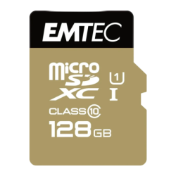 Emtec Gold+ 128GB UHS-I Classe 10 85MB/s lecture Carte microSD