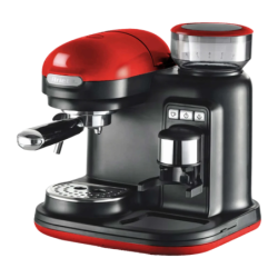 Ariete Moderna 1318 0,8L Moulin intégré Buse vapeur Rouge/Noir 920W 15 bars Machine à Expresso