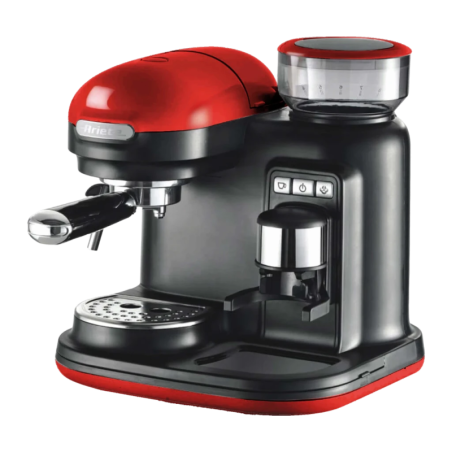 Ariete Moderna 1318 0,8L Moulin intégré Buse vapeur Rouge/Noir 920W 15 bars Machine à Expresso