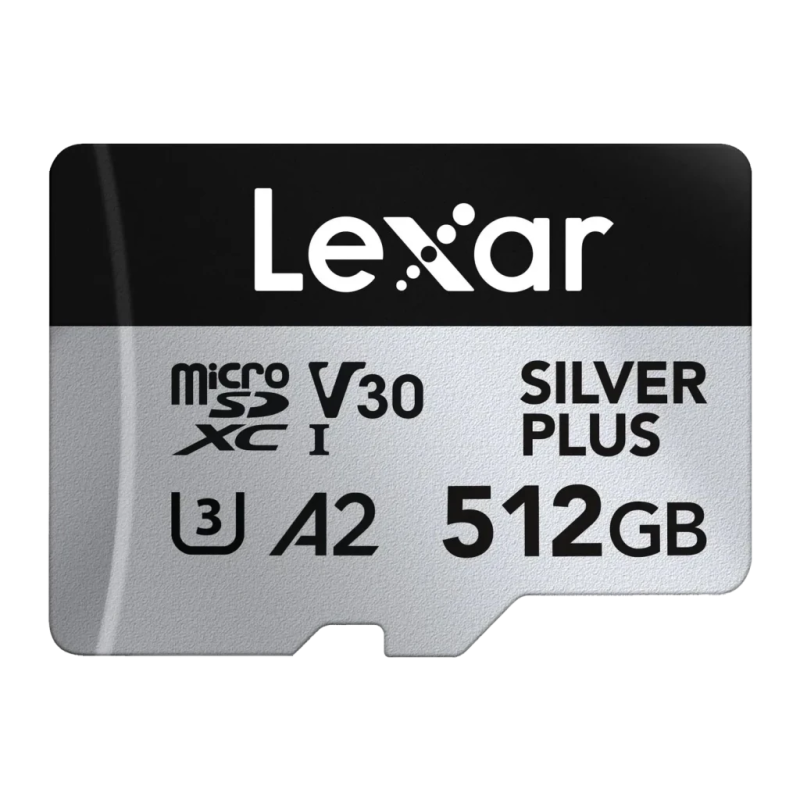 Lexar Professional Silver Plus 512GB 205MB/s V30 U3 A2 UHS-I Carte microSDXC
