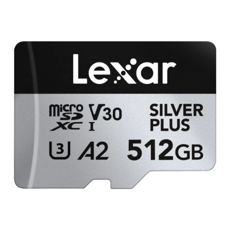 Lexar Professional Silver Plus 512GB 205MB/s V30 U3 A2 UHS-I Carte microSDXC