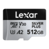 Lexar Professional Silver Plus 512GB 205MB/s V30 U3 A2 UHS-I Carte microSDXC