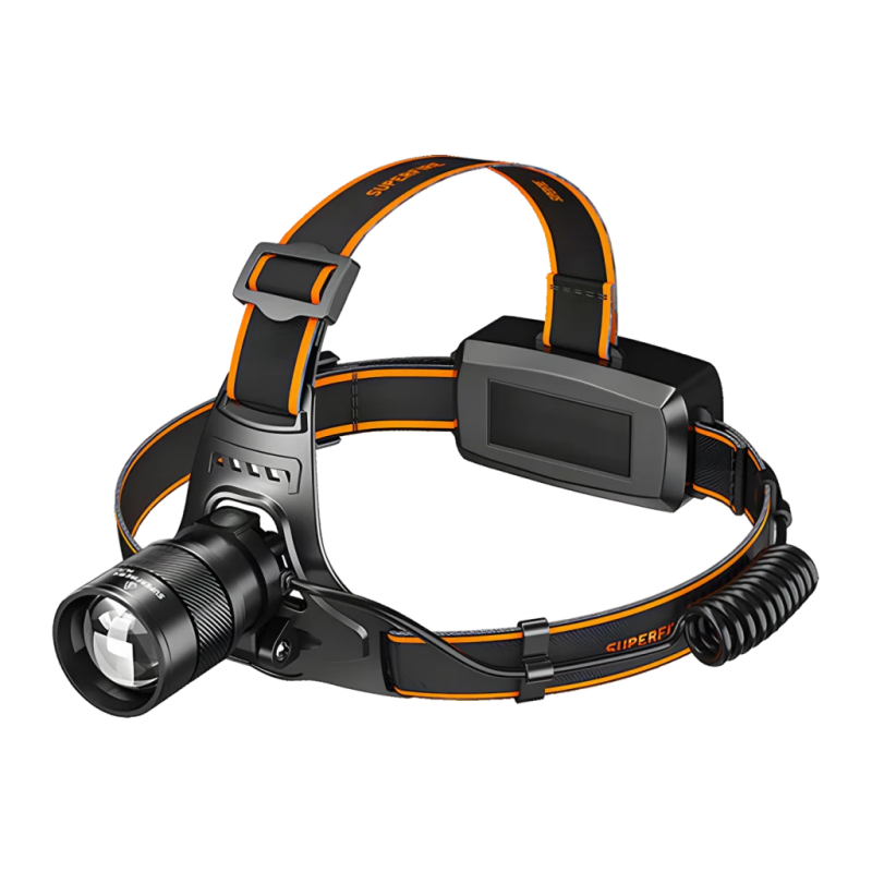 Superfire HZ01 Noir USB-C 360m Lumière UV 395nm IP44 Lampe frontale rechargeable