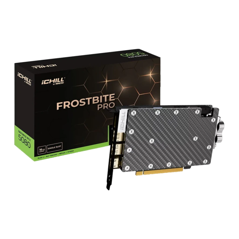 Inno3D GeForce RTX 5080 iChill Frostbite Pro 16GB GDDR7 Noir HDMI 2.1 3 DisplayPort Carte graphique