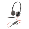 Poly Blackwire C3225 Stereo USB-C Réduction de bruit Noir Arceau avec micro Casque