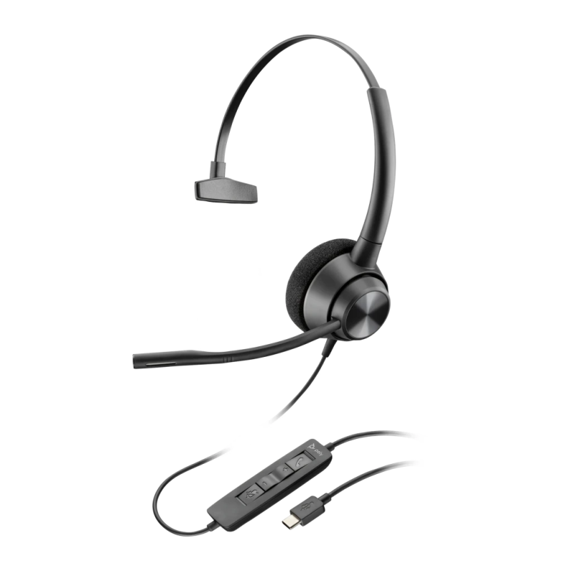 Poly EncorePro 310 USB-C Réduction de bruit Noir Arceau avec micro Casque
