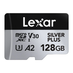 Lexar Silver Plus 128GB 205MB/s lecture V30 U3 A2 Carte microSDXC