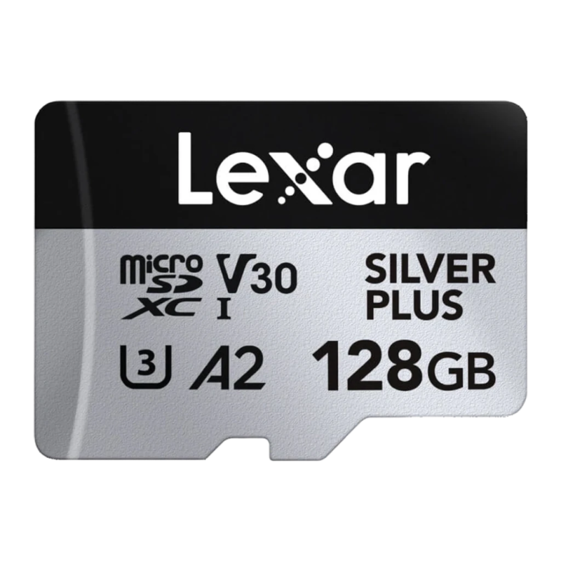 Lexar Silver Plus 128GB 205MB/s lecture V30 U3 A2 Carte microSDXC