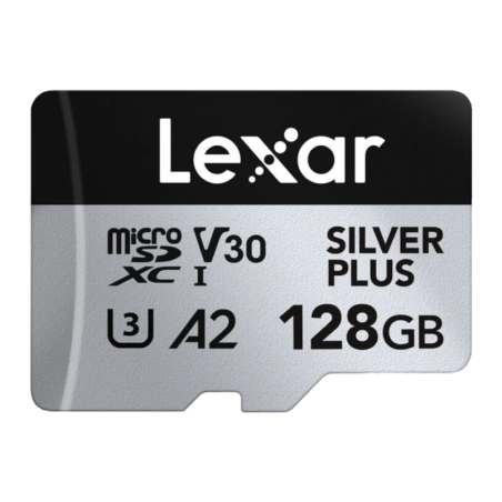 Lexar Silver Plus 128GB 205MB/s lecture V30 U3 A2 Carte microSDXC