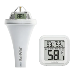 Rainpoint Sans fil Blanc avec Récepteur 100m portée Thermomètre de piscine