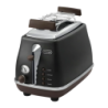 De'Longhi CTOV 2103.BK Plaque Chauffante 900W Noir 2 fentes Grille-pain