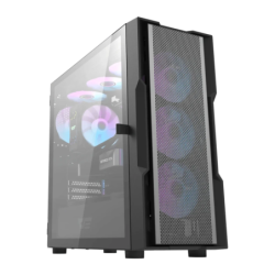 Darkflash DK431 Mesh Verre Trempé ATX 4 Ventilateurs ARGB Noir Boîtier PC