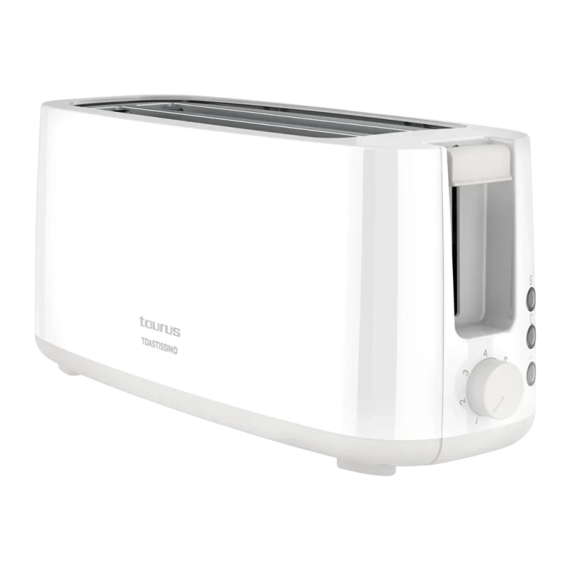 Taurus MyToast Toastissimo 1400W 2 Fentes Extra Larges Blanc 7 niveaux Grille-pain