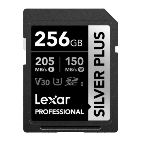 Lexar Professional Silver Plus 256GB 205MB/s lecture V30 U3 Carte mémoire SDXC