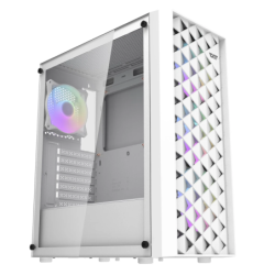 Darkflash DK351 Verre Trempé ATX 4 Ventilateurs ARGB Blanc Midi Tower Boîtier PC