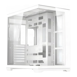 Darkflash C280 Verre Trempé 270° ATX/E-ATX/M-ATX/ITX Sans Ventilateurs Blanc Boîtier PC