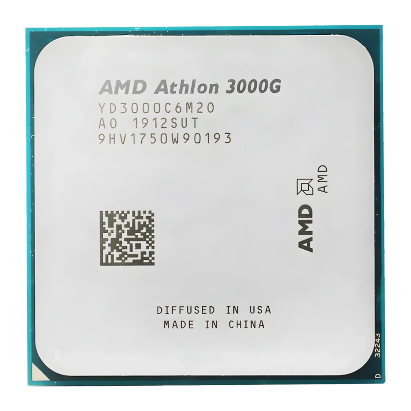 AMD Athlon 3000G 2 Cœurs AM4 Tray (OEM) 4 threads 3,5GHz Processeur