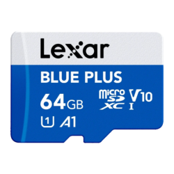 Lexar Blue Plus 64GB 100MB/s V10 A1 UHS-I Carte microSD