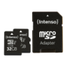 Intenso Premium Pack 2 32GB Noir 90MB/s U1 Carte microSDHC + Adaptateur SD