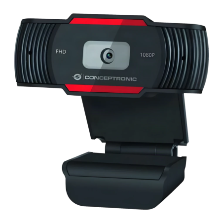 Conceptronic AMDIS Full HD 1080p Microphone 30fps Noir/Rouge Webcam
