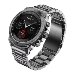 Garett Atom Acier 47 mm Argent 1,43 pouces AMOLED Appels Bluetooth 8 jours +100 sports IP68 Smartwatch