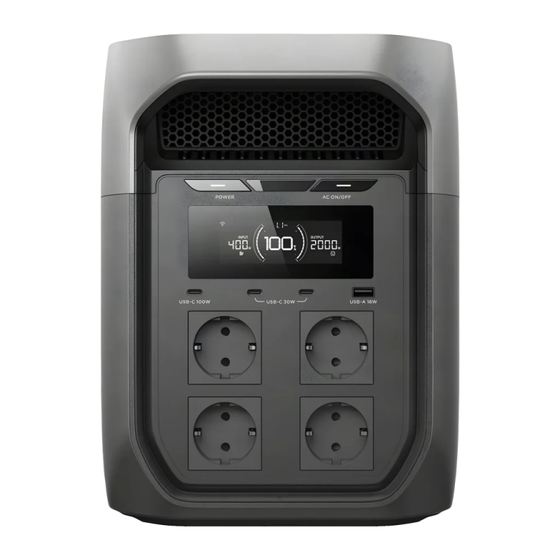 EcoFlow Delta 3 Max Gris 2048Wh 2400W Charge solaire 500W Station d'énergie portable