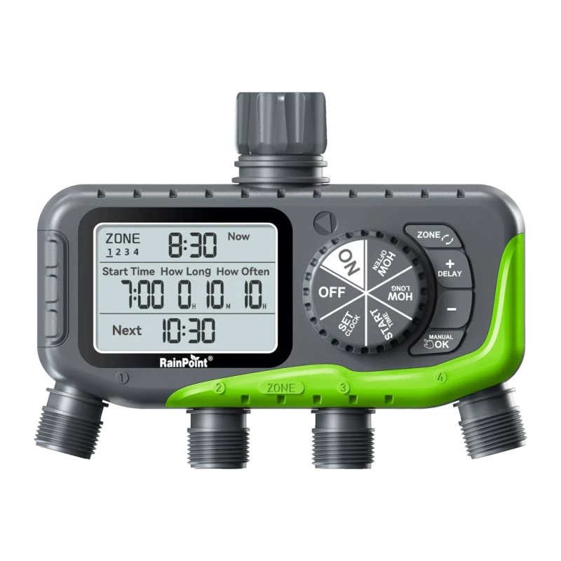 Programmateur d'arrosage RainPoint IP65 4 zones indépendantes 4 piles AA ITV447
