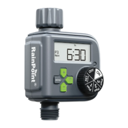RainPoint Sans Connexion Électrique (Piles) 2×AAA Gris ITV517V6-RS IP54 Programmateur d'arrosage