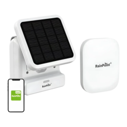 RainPoint Kit d'Arrosage Solaire avec Pompe et Gateway IP54 Blanc HTP115FR+HWG023WBRF