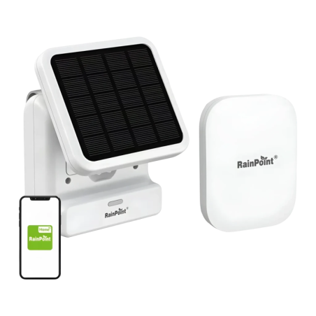 RainPoint Kit d'Arrosage Solaire avec Pompe et Gateway IP54 Blanc HTP115FR+HWG023WBRF