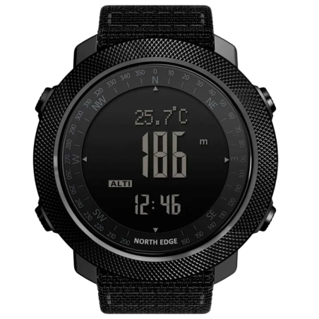 North Edge Apache avec Bracelet en Nylon Noir - Montre Digitale