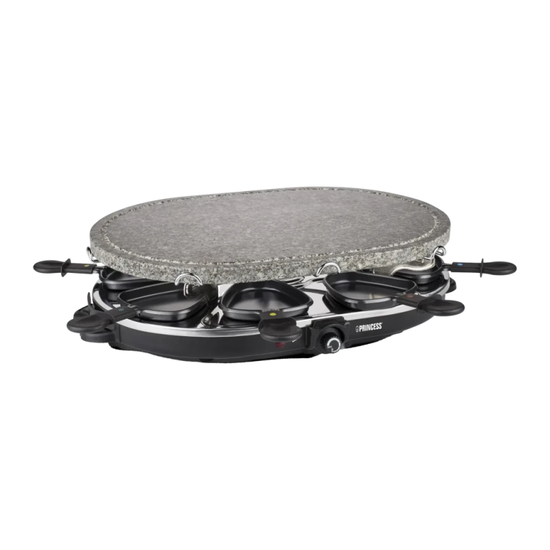 Princess Oval Stone Grill & Raclette Party 1200W 8 personnes Noir 162720
