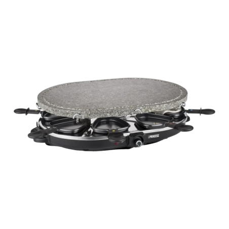 Princess Oval Stone Grill & Raclette Party 1200W 8 personnes Noir 162720