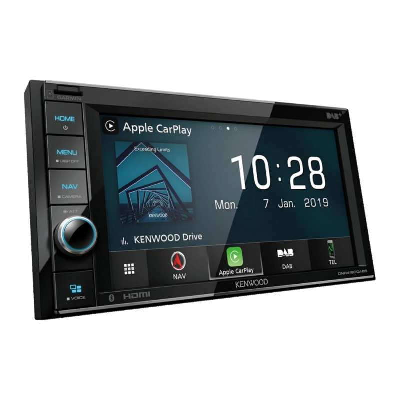 Kenwood Noir CarPlay 6,2 pouces DNR4190DABS Bluetooth Autoradio