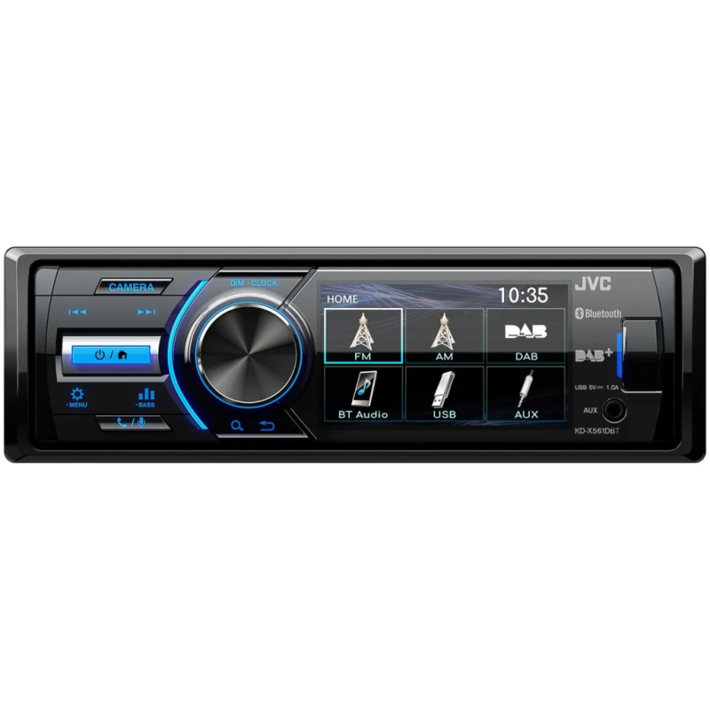 JVC Noir 3 pouces 1 DIN Bluetooth KD-X561DBT caméra arrière Autoradio