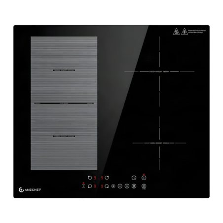Table de cuisson à induction Amzchef 7200W 4 zones Flex Zone Noir CE-FS-I72S-FFDD07