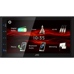 JVC Noir 6,8 pouces Tactile Bluetooth 5,0 KW-M180DBT caméra arrière Autoradio