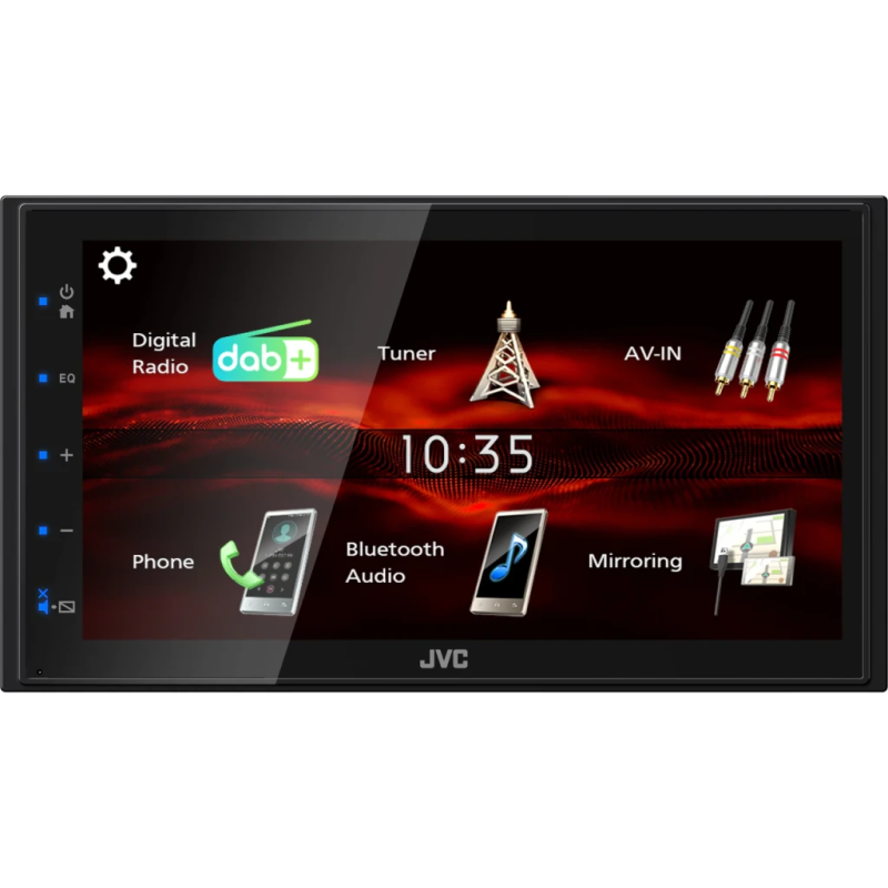 JVC Noir 6,8 pouces Tactile Bluetooth 5,0 KW-M180DBT caméra arrière Autoradio