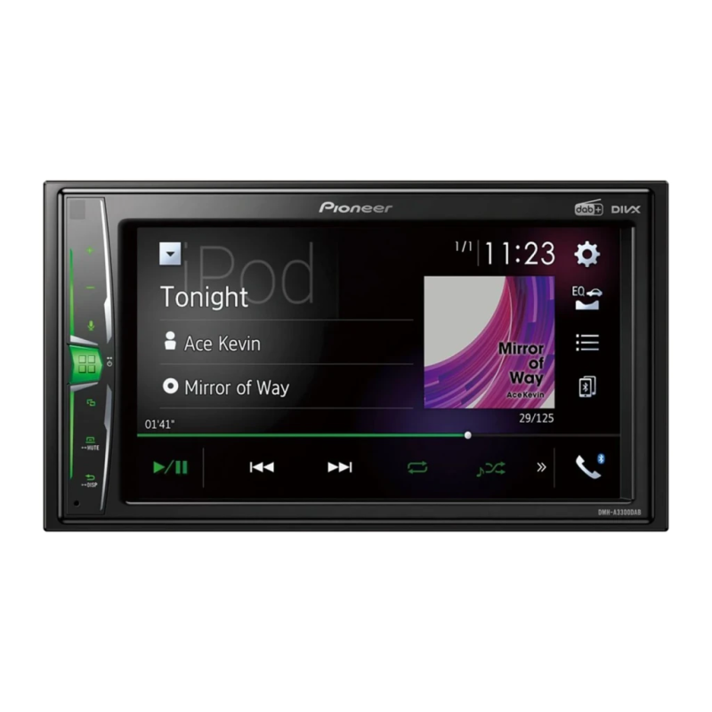 Pioneer Noir 6,2 pouces Tactile 2 DIN DMH-A3300DAB Bluetooth Autoradio